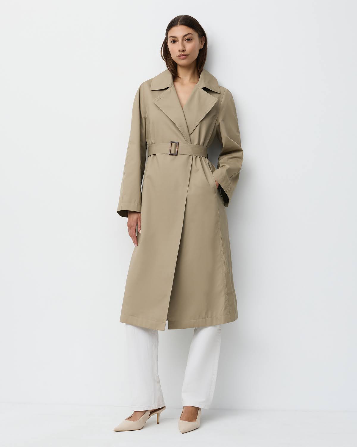 THE TAILORED TRENCH - SAGE GREEN – THE CURATED