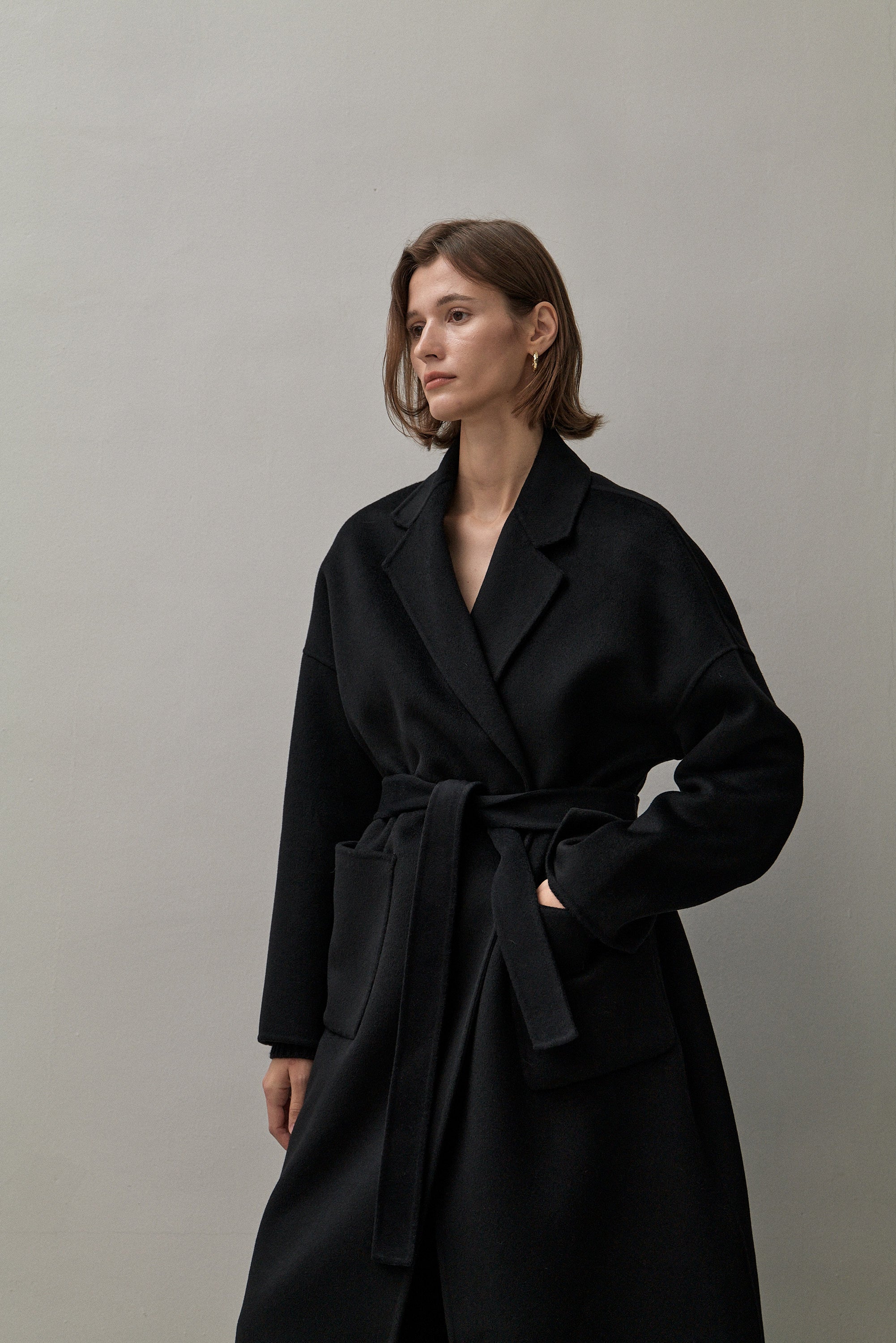 Black wool hotsell oversized coat