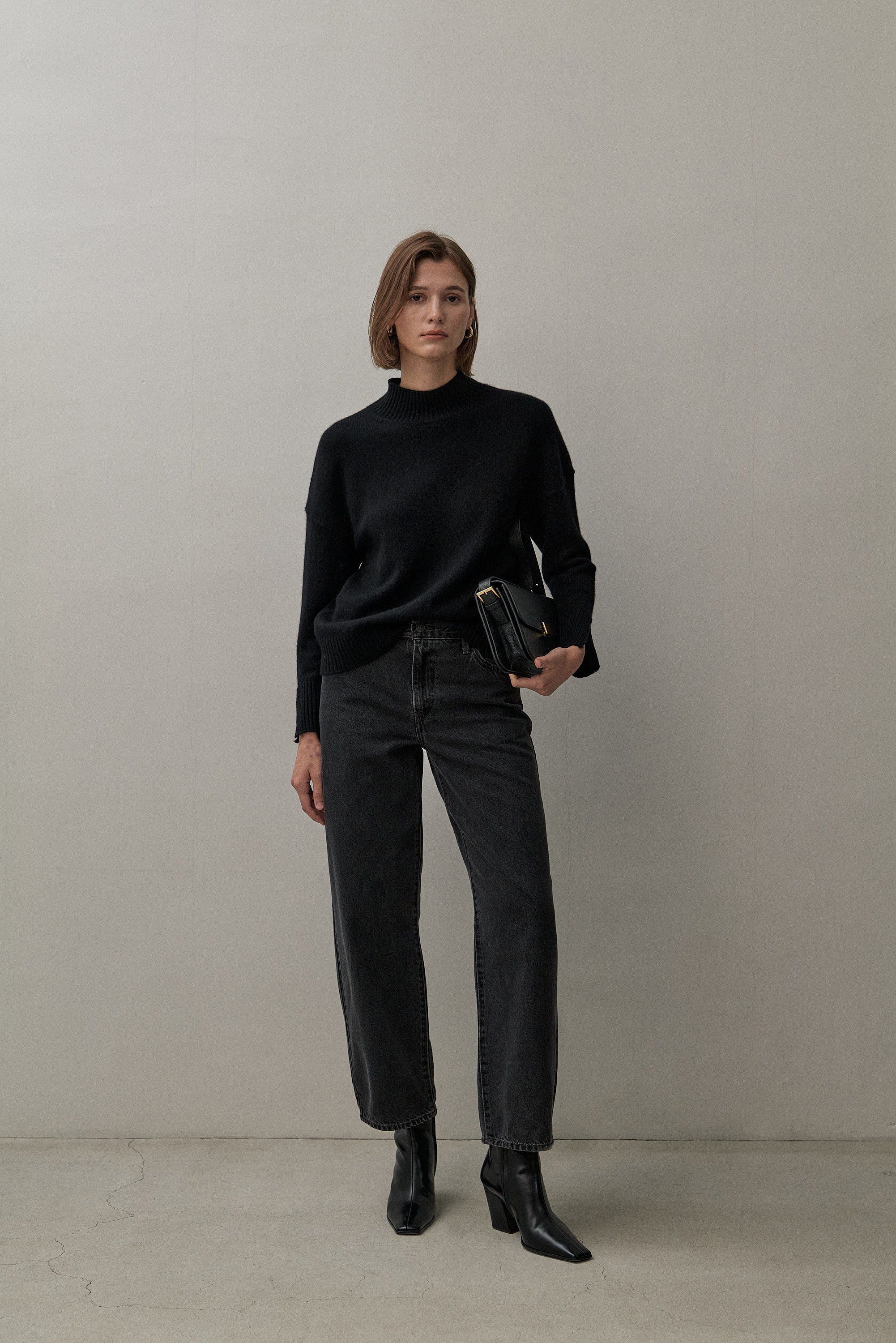 トップス ARTS&SCIENCE S/S Mock Neck Sweater The Mock Neck Sweater Black | Cashmere Knit | The Curated AU – THE